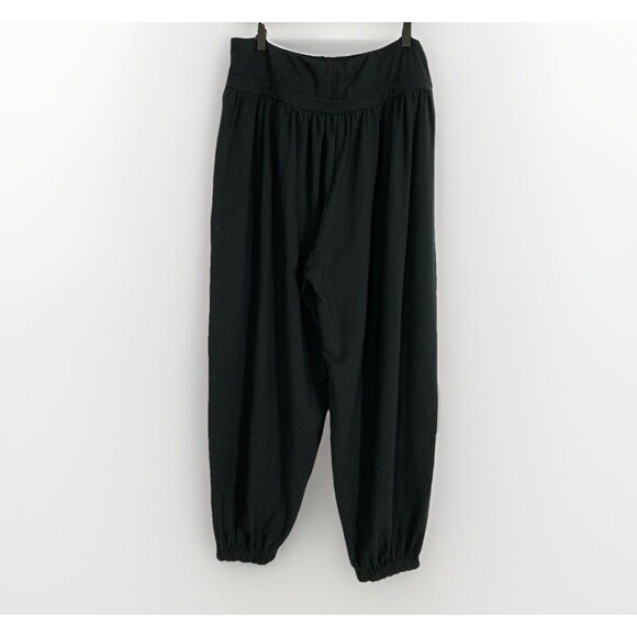 Garnet Hill Harem Pants Women’s L Black High Rise Lounge Jogger Athleisure - Picture 2 of 13